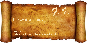 Ficzere Imre névjegykártya